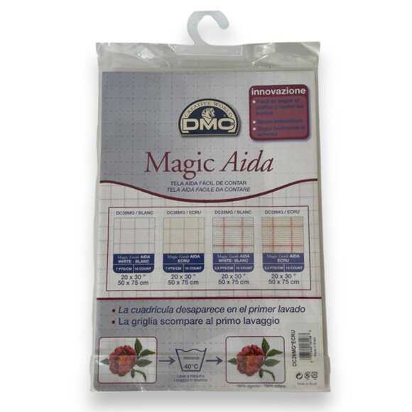 DMC Magic Guide Aida Fabric 14 count Ecru Gridlines 20” x 30” for Cross Stitch - Picture 2 of 2
